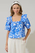Magee Floral Careen Poplin Ruffle Top